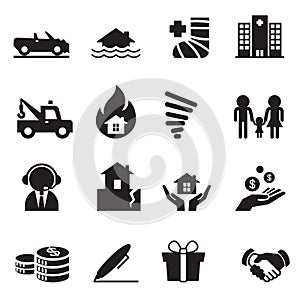 Insurance Icons Vector Illustration Symbol Set 2