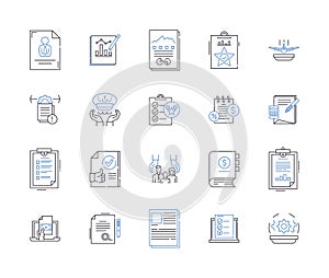 Insurance and laegal outline icons collection. Insurance, Legal, Coverage, Claims, Liability, Risk, Compliance vector