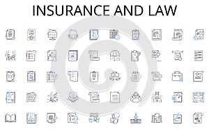 Insurance and law line icons collection. Partnership, Alliance, Cooperation, Synergy, Teamwork, Unity, Joint venture