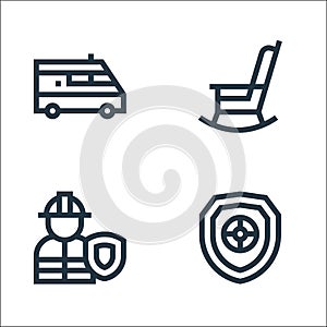 insurance line icons. linear set. quality vector line set such as insurance, worker, life insurance