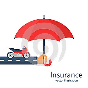 Insurance motorcycle vector