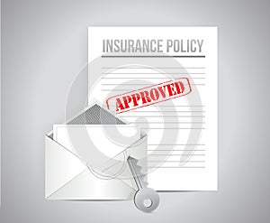 Insurance policy approved concept illustration