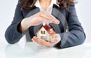 Insurance and protect home concept photo