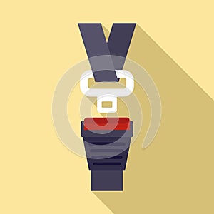 Insurance seatbelt icon, flat style