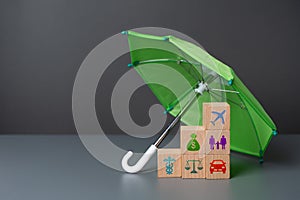 Insurance services under the umbrella.