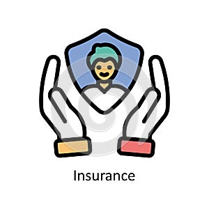 Insurance vector Filled outline icon style illustration. EPS 10 File