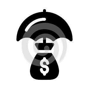 Insurance vector glyph flat icon
