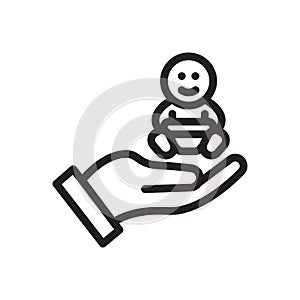 Insurance vector thin line icon