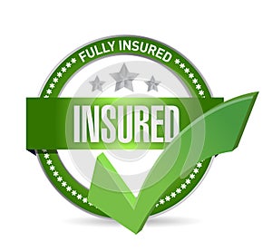 insured check mark seal illustration
