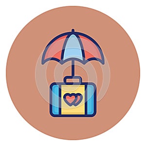 Insured travelling, tourism Vector Icon which can easily edit