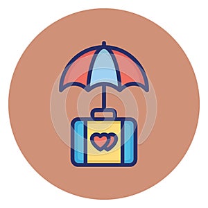 Insured travelling, tourism Vector Icon which can easily edit photo