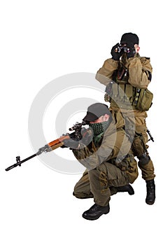 Insurgent sniper pair with SVD rifle