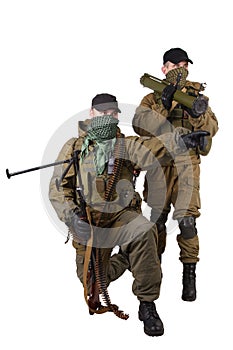 Insurgents with AK 47 and RPD machine gun