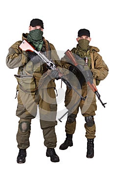 Insurgents with AK 47 and RPD machine gun