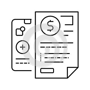 insurtech documentation line icon vector illustration