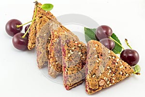 Integral biscuits with cherry fruit