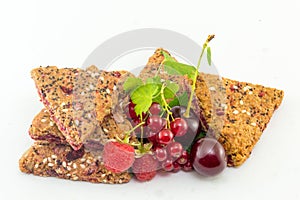 Integral biscuits with fresh fruit