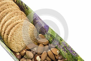 Integral biscuits and natural fresh hazelnuts