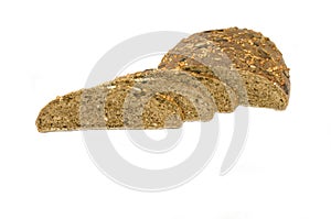 Integral bread in white background photo