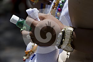 Integrants of the Candomble religion in religious celebration