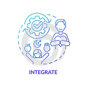 Integrate blue gradient concept icon