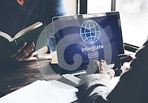Integrate Combine Merge Online Web Concept photo