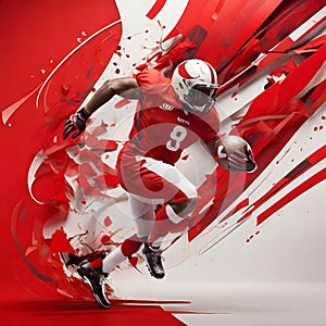 Integrate red elements in a way that symbolizes the passion and intensity of football.