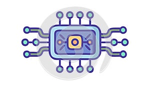 Integrated Circuit Board Electronics Vector Icon, vector design Generative AI