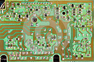 Integrated circuit,chip, cir,Green PCB close-up shot