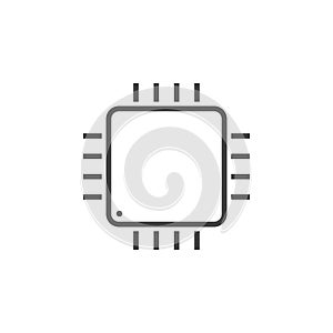 Integrated circuit chip icon graphic design template vector
