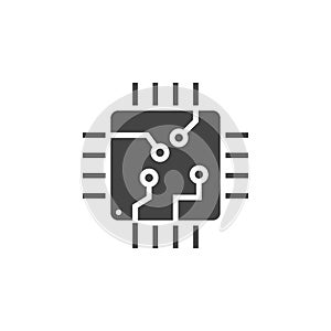 Integrated circuit chip icon graphic design template vector