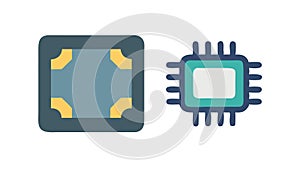 Integrated Circuit Computer Chip Technology, vector design Generative AI