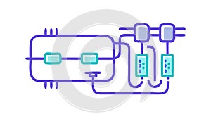 Integrated Circuit Concept, Microchip Technology Icon, vector design Generative AI