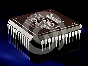 Integrated circuit digital computer parts technology. Micro chip artificial intelligence .