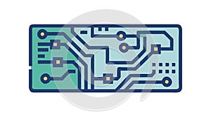 Integrated Circuit Layout. Electronic Board Design, vector design Generative AI