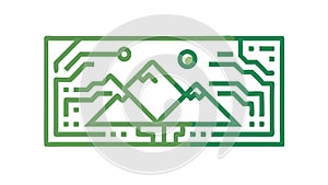 Integrated Circuit Layout. Electronic Board Design, vector design Generative AI