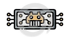 Integrated Circuit with Microchip, AI Computing, vector design Generative AI