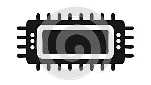 Integrated Circuit Processor, Electronic Chip Icon, vector design Generative AI