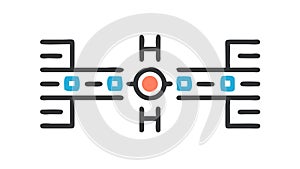 Integrated Data Flow Network, Digital Connectivity and Analytics, vector design Generative AI