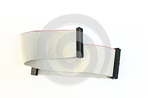 Integrated Drive Electronics cable on white background