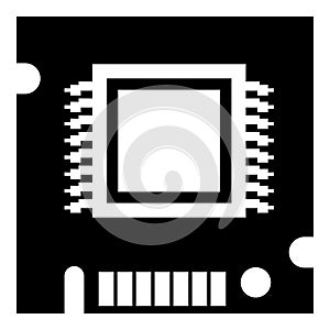 Integrated microchip icon, simple black style