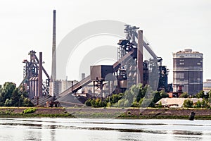 Integrated steel plant on the bank of a river