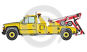 Integrated Tow Truck with winches and hoist mechanisms vector illustration