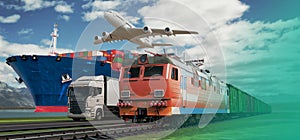 Integrated transportation system that uses vehicles including rail, road, air, and sea