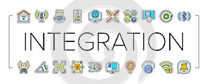 integration compatibility product icons set vector