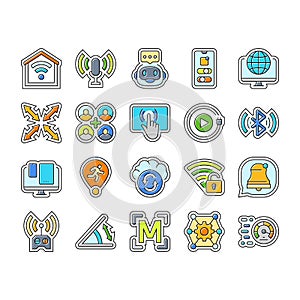 integration compatibility product icons set vector
