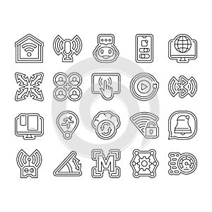 integration compatibility product icons set vector