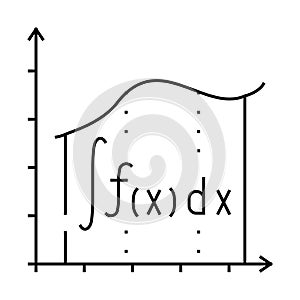 integration math data science icon color illustration
