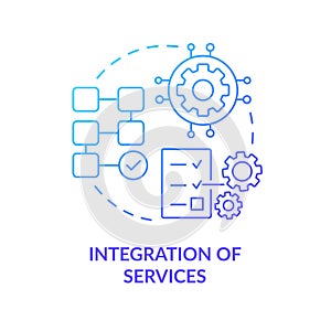 Integration of services blue gradient concept icon