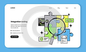 Integration testing level web banner or landing page. Software testing